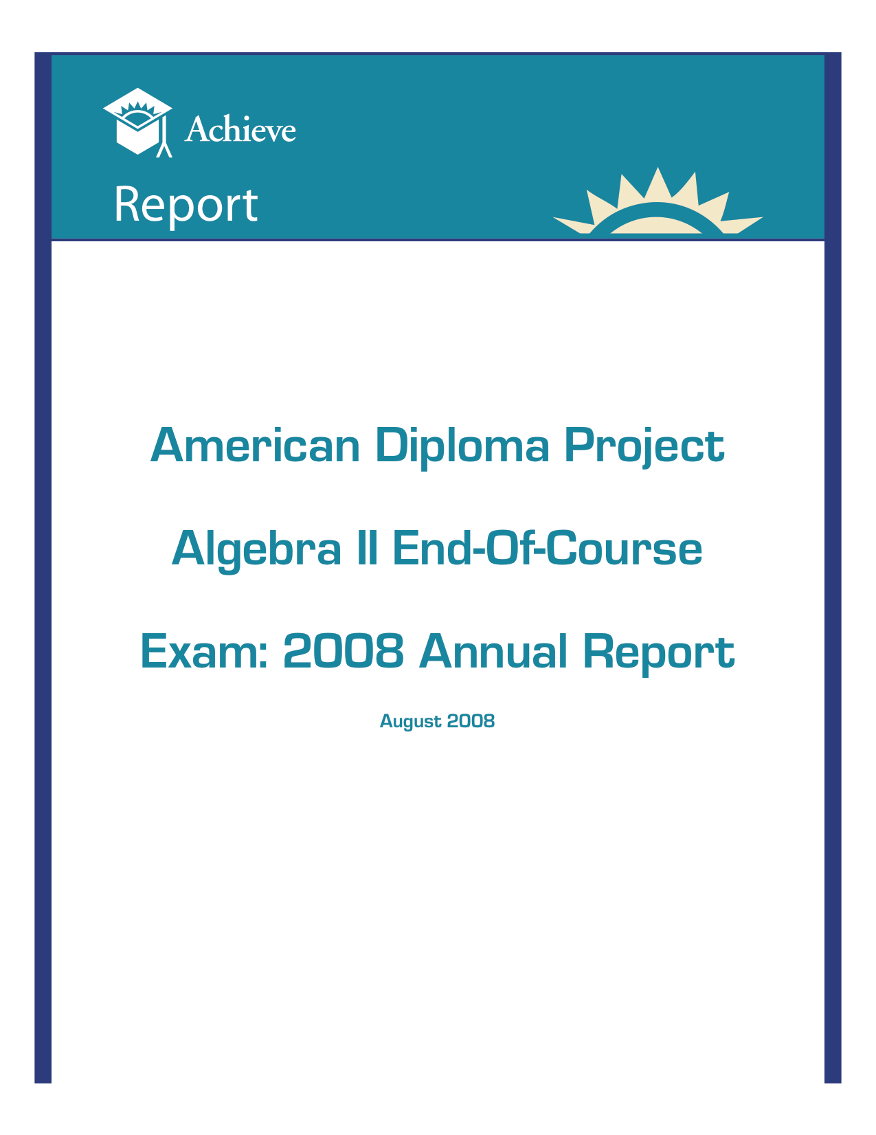 Cover of ADP Algebra II End-Of-Course Exam 2008 Annual Report